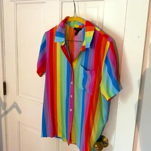 Rainbow forever 21 button up